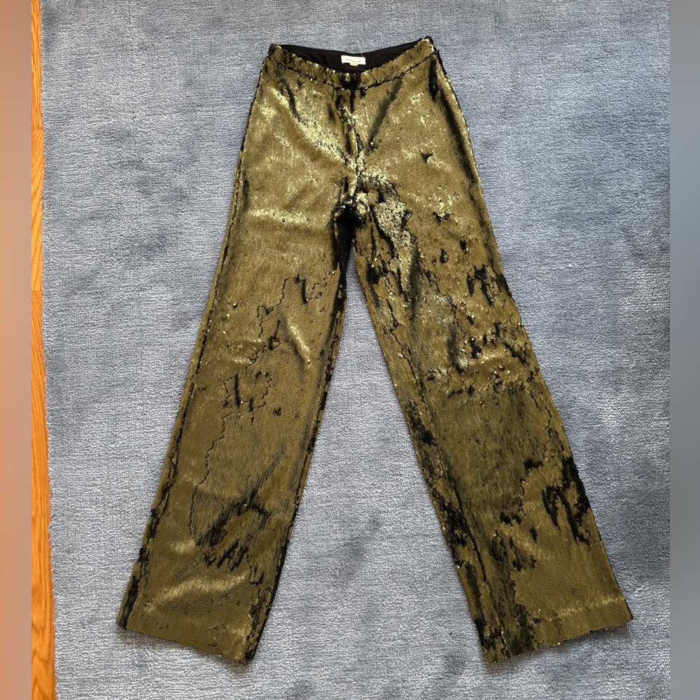 Silence + Noise Green Sequin Pants